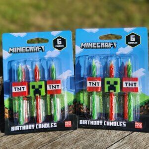 NEW 12 Minecraft Candles Creeper TNT Birthday Party Supplies Decor Mojang NIP Ca
